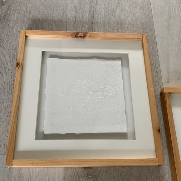 Threshold Pressed Paper Botanical Wall Art and bee set of‎ two wooden - Picture 9 of 15